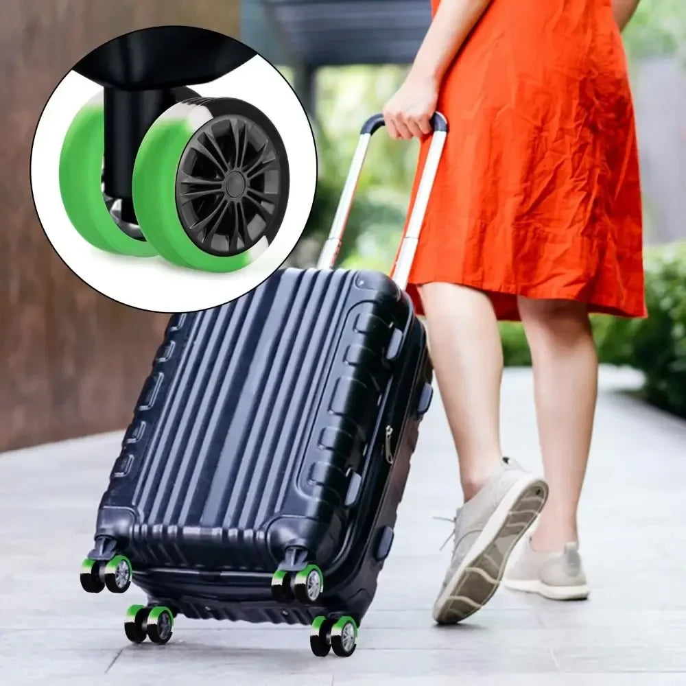 Silicone Luggage Wheel Protectors Set 4/8/16PCS – Quiet Travel Suitcase Wheel Covers