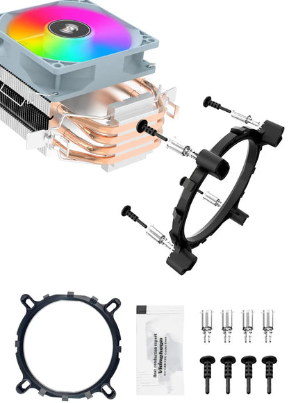 Aigo CPU Cooler — 2/4/6 Heat Pipe Radiator with 3-Pin PWM Silent RGB Fan for Intel LGA 1700/1150/1155/1156/1366 & AMD AM2/AM3/AM4