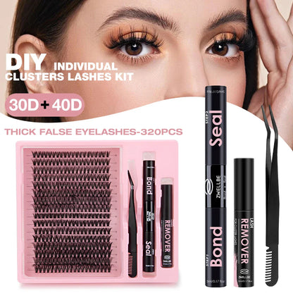 780pcs Eyelash Clusters Kit – 8-16mm Extension with Bond & Seal, Remover, Applicator for DIY Home Makeup