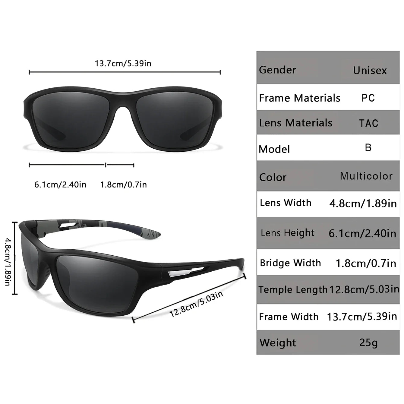 Men’s Polarized Sunglasses – TAC Lens UV400 Anti-Glare Eyewear for Fishing, Cycling & Driving