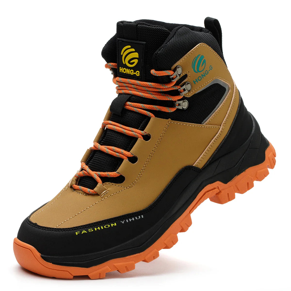 Rotary Buckle Men’s Work Boots – Steel Toe Safety Shoes, Anti-Smash & Puncture-Proof, Sizes 38-47