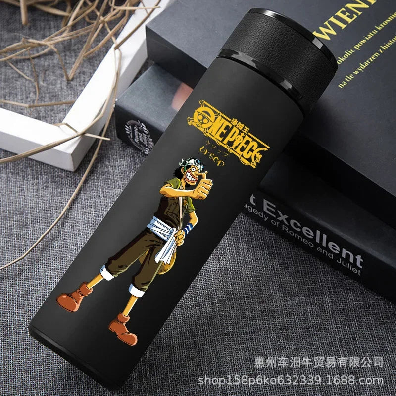 One Piece Anime Thermos Cup – 304 Stainless Steel Luffy & Zoro Action Figure Water Bottle
