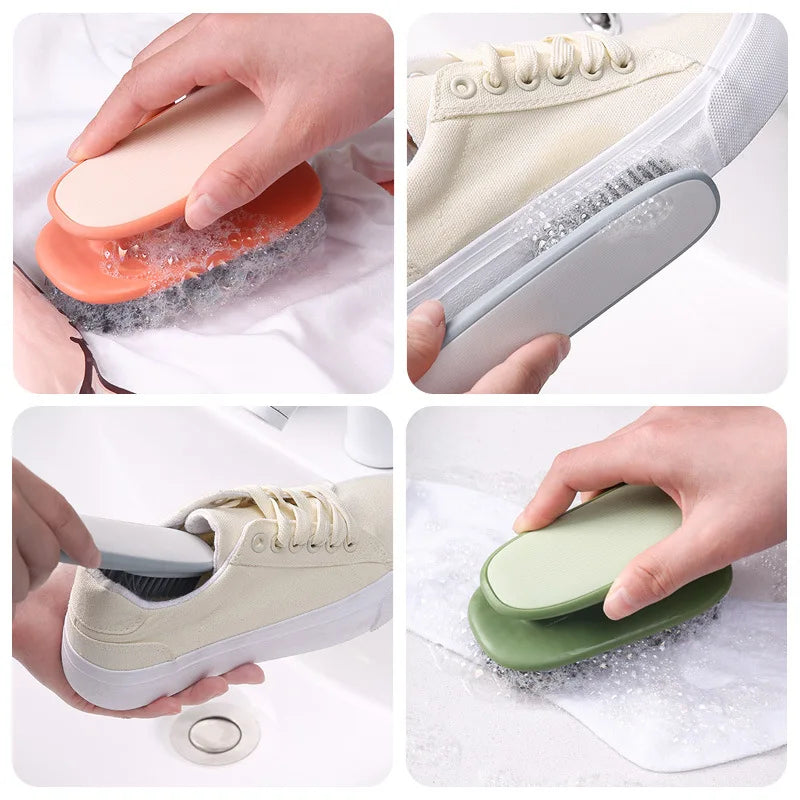 Long Handle Laundry Cleaning Brush - Soft Bristle Multifunctional Clothes Scrubbing Tool for Household Use