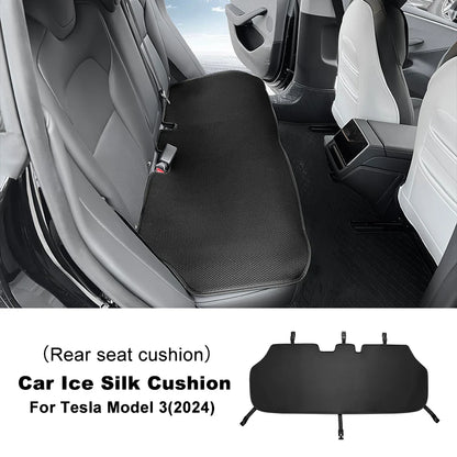 Tesla Model 3 Highland 2024 Ice Silk Car Seat Cushion – Breathable All-Season Seat Cover & Back Seat Protector Interior Accessory
