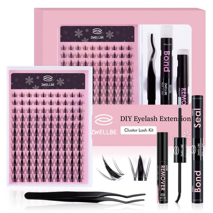 780pcs Eyelash Clusters Kit – 8-16mm Extension with Bond & Seal, Remover, Applicator for DIY Home Makeup