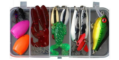 Fishing Lures Set for Freshwater & Saltwater – Hard Wobblers, Metal Jig Spoons & Soft Silicone Baits Fishing Tackle Kit