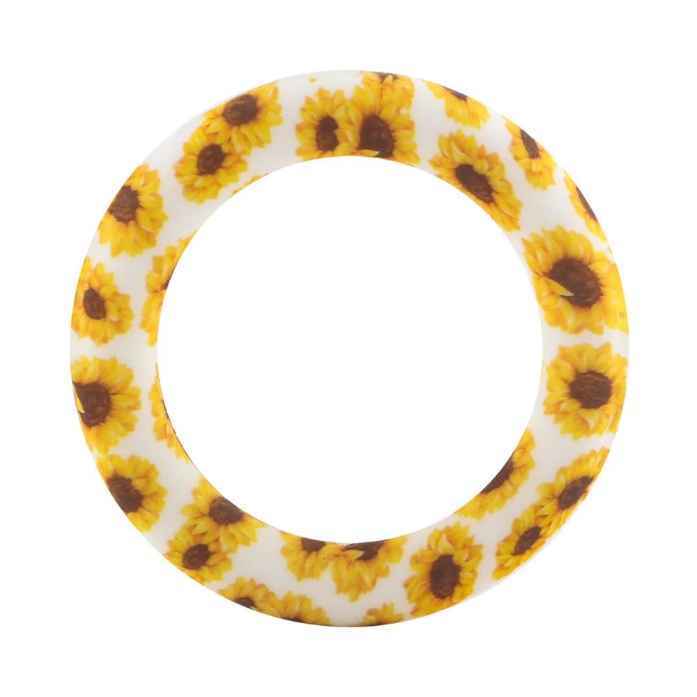 Kovict Silicone Ring Pendant Blanks - 65mm Round Printed Rings for DIY Jewelry & Craft Making