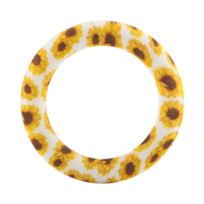 Kovict Silicone Ring Pendant Blanks - 65mm Round Printed Rings for DIY Jewelry & Craft Making