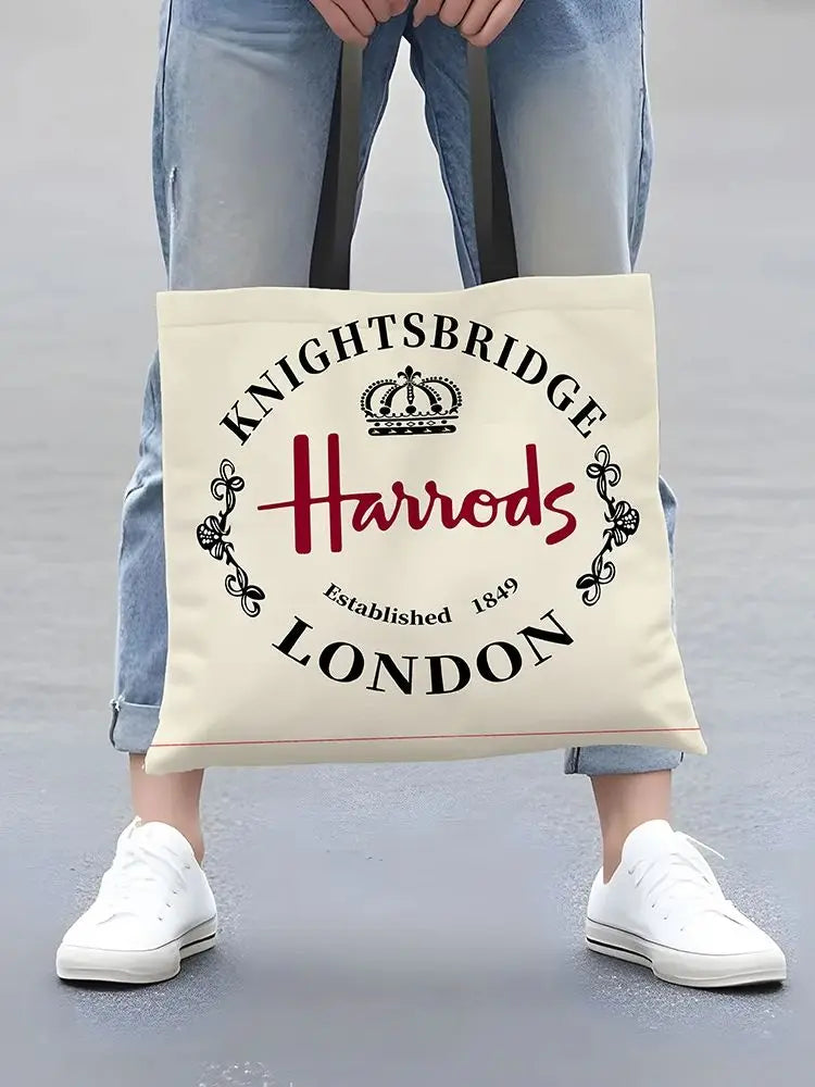 Harrods Knightsbridge London Grocery Tote Bag – Durable Shopping & Work Bag