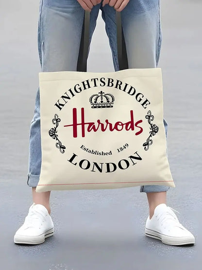 Harrods Knightsbridge London Grocery Tote Bag – Durable Shopping & Work Bag