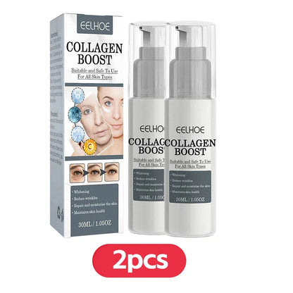 1-2pcs Collagen Boost Firming Face Essence Cream 30ml — Fade Fine Lines, Brighten & Lighten Skin, Moisturizing Serum for Women