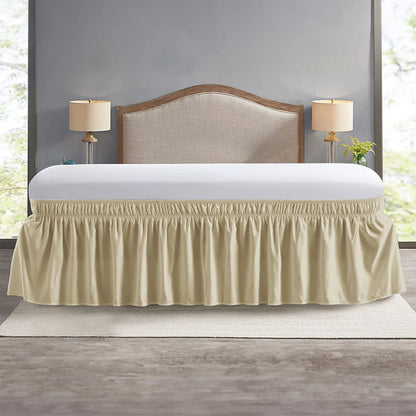 Elastic Wrap-Around Ruffled Bed Skirt – Soft, Comfortable, Fade-Resistant Bedding Protector with Easy-Fit Design for Stylish Bedroom Decor