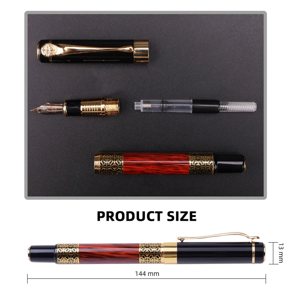Metal Wood Grain Fountain Pen - High-Quality School Supplies for Students, Ballpoint & Fountain Pen Stationery