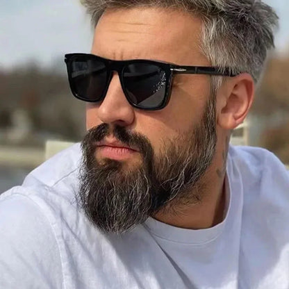 Vintage Square Sunglasses for Men – Classic Retro Gradient Designer Shades