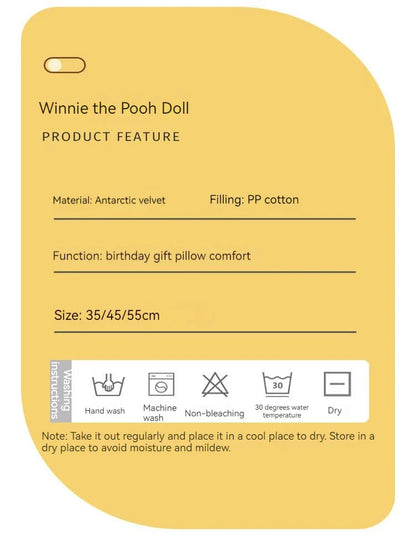 35–55cm Winnie the Pooh Plush Toy — Anime Disney Honey Jar Soft Stuffed Pooh Bear for Kids, Children, Kawaii Birthday Gift