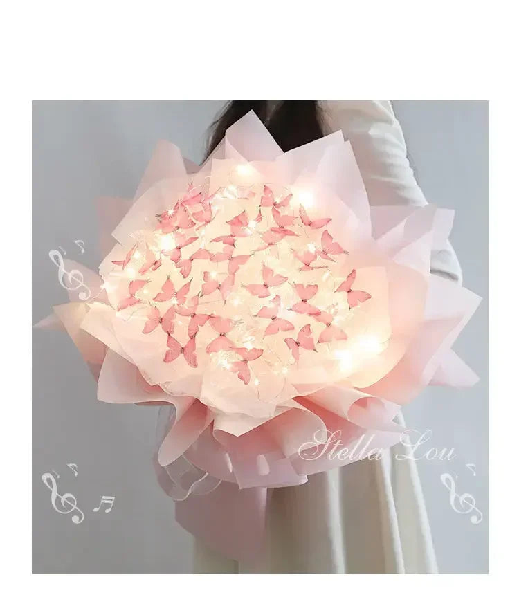Butterfly Bouquet DIY – Handmade Artificial Flowers, Thoughtful Gift for Girlfriend, Birthday, Proposal & Wedding Decoration