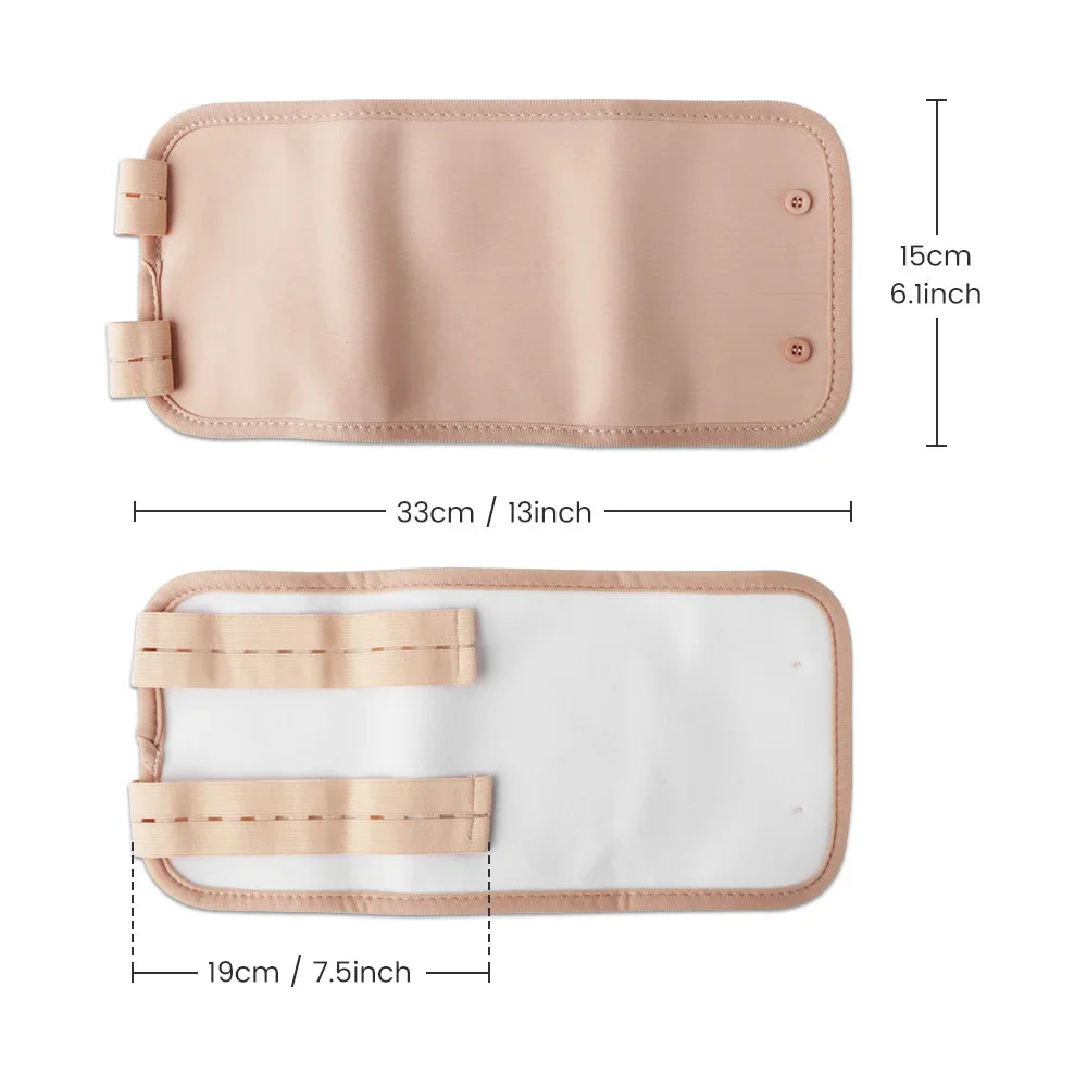 Reusable Castor Oil Pack Wrap - Organic Cotton with Adjustable Elastic Strap, Castor Oil Compress for Body Care