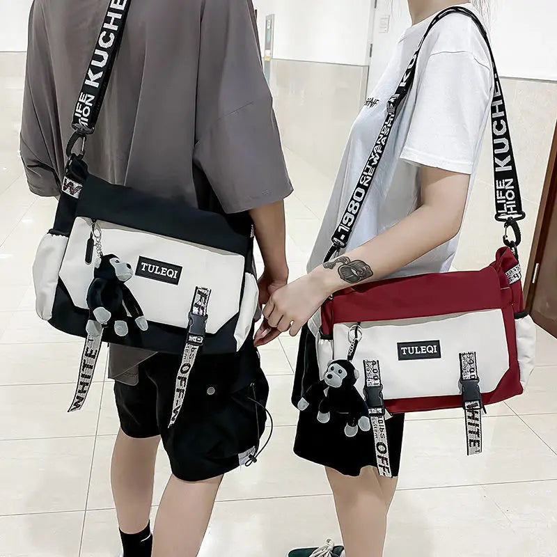 Men’s Large Capacity Messenger Bag – Fashion Canvas Nylon Crossbody Shoulder Bag for Casual & Student Use