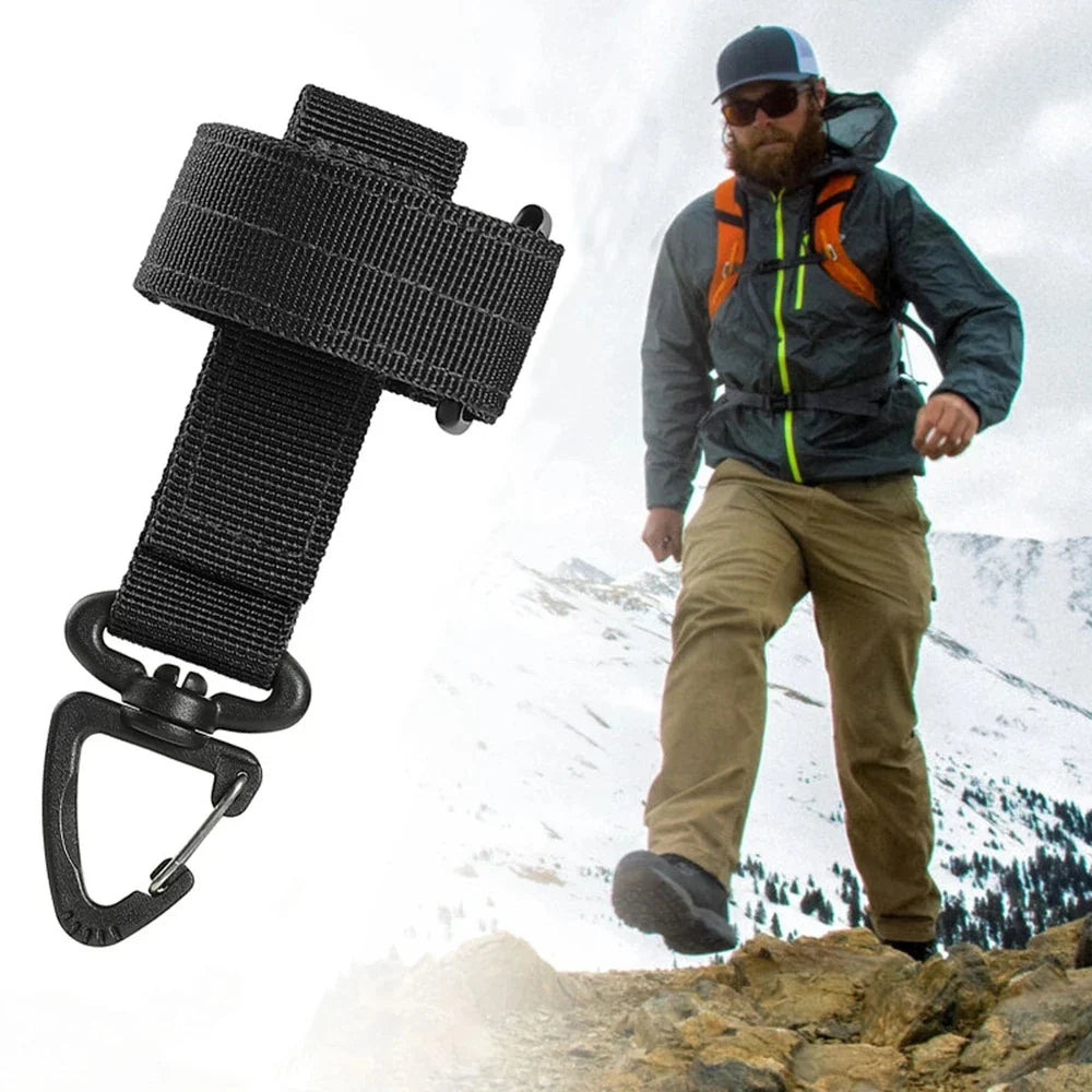 Multi-Purpose Nylon Gloves with Hook – Safety Clip Work Gloves for Tactical, Climbing, & Camping Outdoor Activities