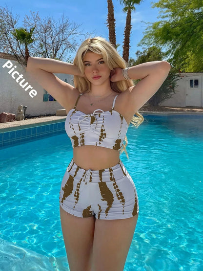 Women’s High Waist Bikini Set - Sexy Two Piece Swimsuit with Trendy Cross Strap Design Beach Swimwear
