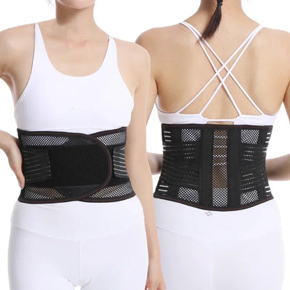 Lumbar Support Waist Belt with Steel Plate – Intervertebral Disc Support for Muscle Strain, Mesh Fixation Belt