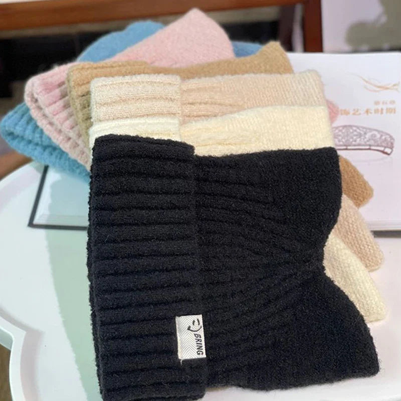 Cute Cat Ears Beanie for Women – Warm Autumn Winter Knitted Hat, Sweet Ear Protection Pullover