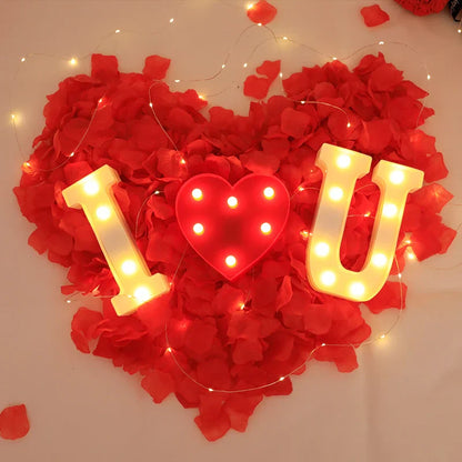 Wedding Decorative Name Letters - LED Alphabet Lights, Luminous Number Lamp for Night Light, Party, Baby Bedroom, and Home Decoration