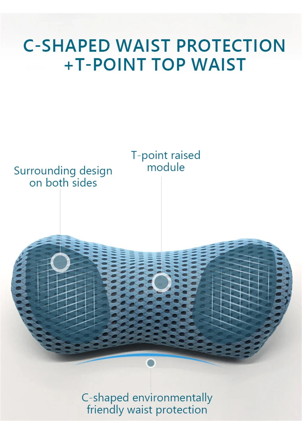 Breathable Memory Foam Lumbar Pillow — Car & Bed Cushion for Waist Support and Sleeping Comfort
