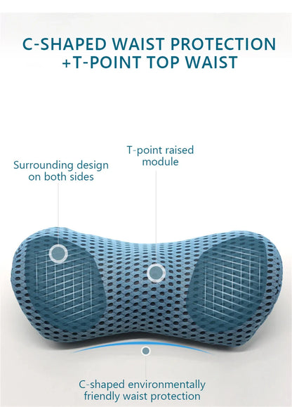 Breathable Memory Foam Lumbar Pillow — Car & Bed Cushion for Waist Support and Sleeping Comfort