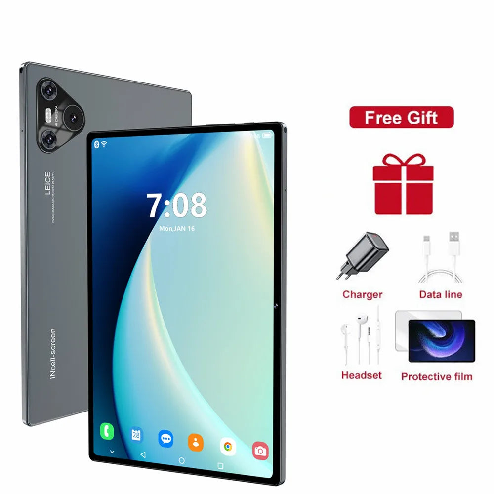 16 Pro 10.1" Android Tablet – HD Display, Android 12, 4G/5G Dual SIM, GPS, 10000mAh for Kids