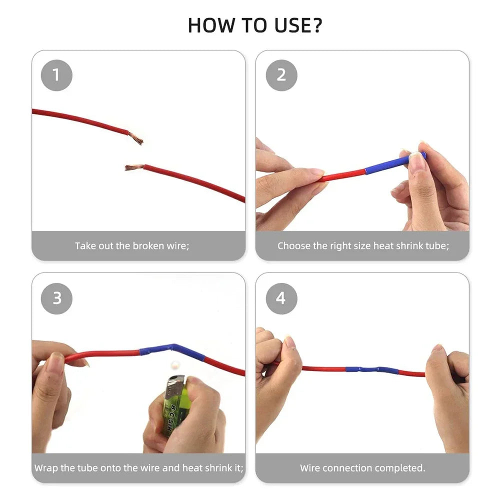 Heat Shrink Tube Kit - Thermoresistant Tubing for Electrical Wire & Cable Insulation and Protection