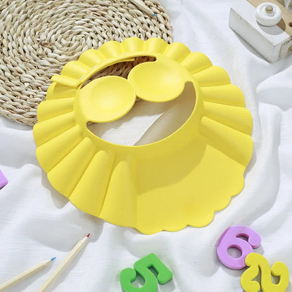 Baby Shower Hair Wash Cap - Adjustable Soft Ear Protection Hat for Kids Bath Time