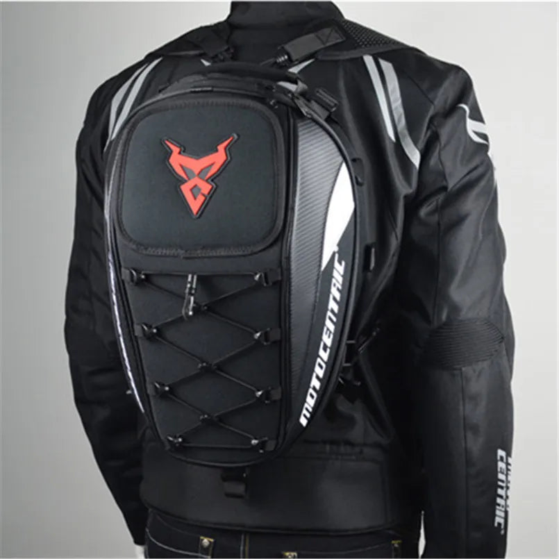MOTOCENTRIC Waterproof Motorcycle Back Seat Bag - Multifunctional Tail Bag, Rear Seat Helmet Bag, Moto Rider Backpack