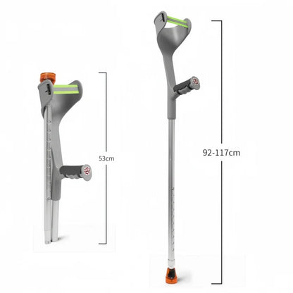 Lightweight Adjustable Aluminum Forearm Crutches for Adults — Foldable Elbow Crutch with Cuff for Walking