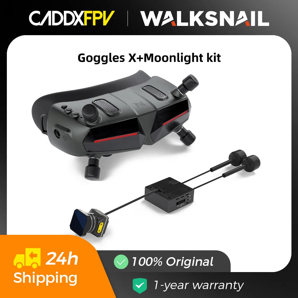 CADDXFPV Walksnail Avatar HD FPV Goggles – 5.8GHz Steadyview Receiver, Head Tracker, 1920x1080 Video Glasses for RC Drone