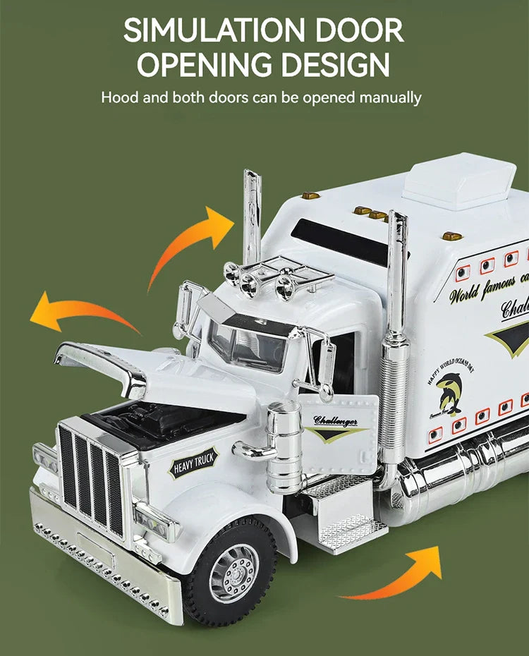 1:24 Scale Peterbilt 389 Tractor Trailer Toy – Lonestar Design Pre-Built Semi Truck with Realistic Functions for Kids