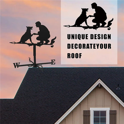 Stainless Steel Rooster Weathervane - Yard, Garden, Barn Ornament for Roofs, Collies Shed Kit Weather Vanes