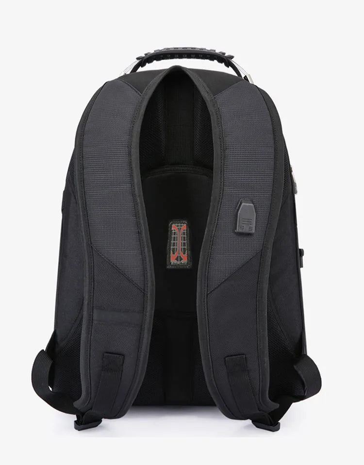 Swiss Multifunctional 17 Inch Laptop Backpack – Durable Travel Bag with USB Charging Port, Water-Resistant College Bookbag