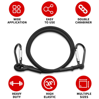Baiann Stretch Elastic Bungee Cords with Hooks - 30/60/90/120/150cm for Bikes, Car Luggage, Roof Rack, & Tie-Downs