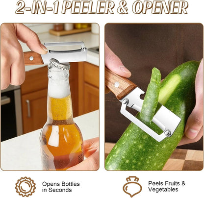 3-in-1 Vegetable Peeler - Stainless Steel Fruit Peeler, Shredder & Slicer
