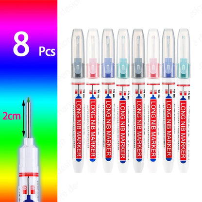2cm Waterproof Deep Hole Marker Pen - Long Head Carpenter Markers for Metal Woodworking Tools 4-80pcs
