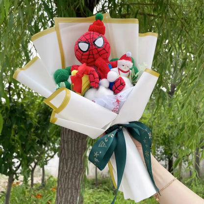 Superhero Plush Dolls — Handmade Spider-Man, Hulk, Superman & Captain America Bouquet Toys, Gift for Boys, Graduation, Christmas & Birthday