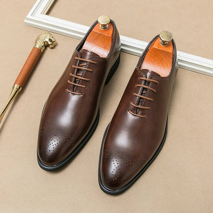 Luxury Men’s Leather Oxford Dress Shoes – High-Quality Gentleman Wedding & Office Shoes 2024
