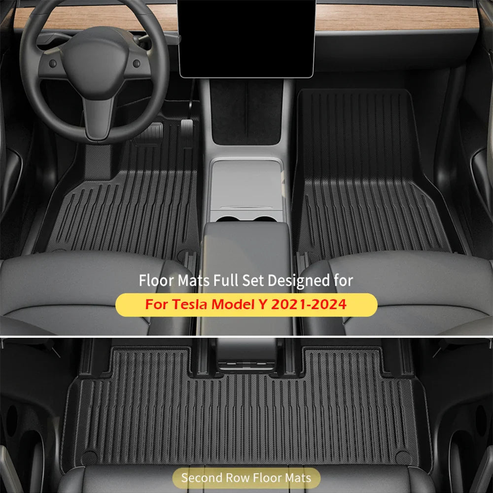 XPE All-Weather Floor Mats for Tesla Model 3/Y (2021-2024) – Waterproof Non-Slip Rubber Trunk Cargo Liner