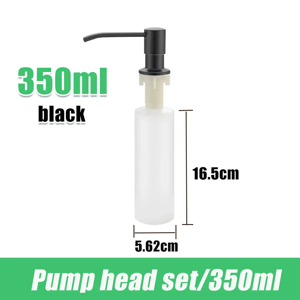 304 Stainless Steel Kitchen Sink Soap Dispenser — Extension Tube & Pump Head for 350/500ml Dish Soap Bottles