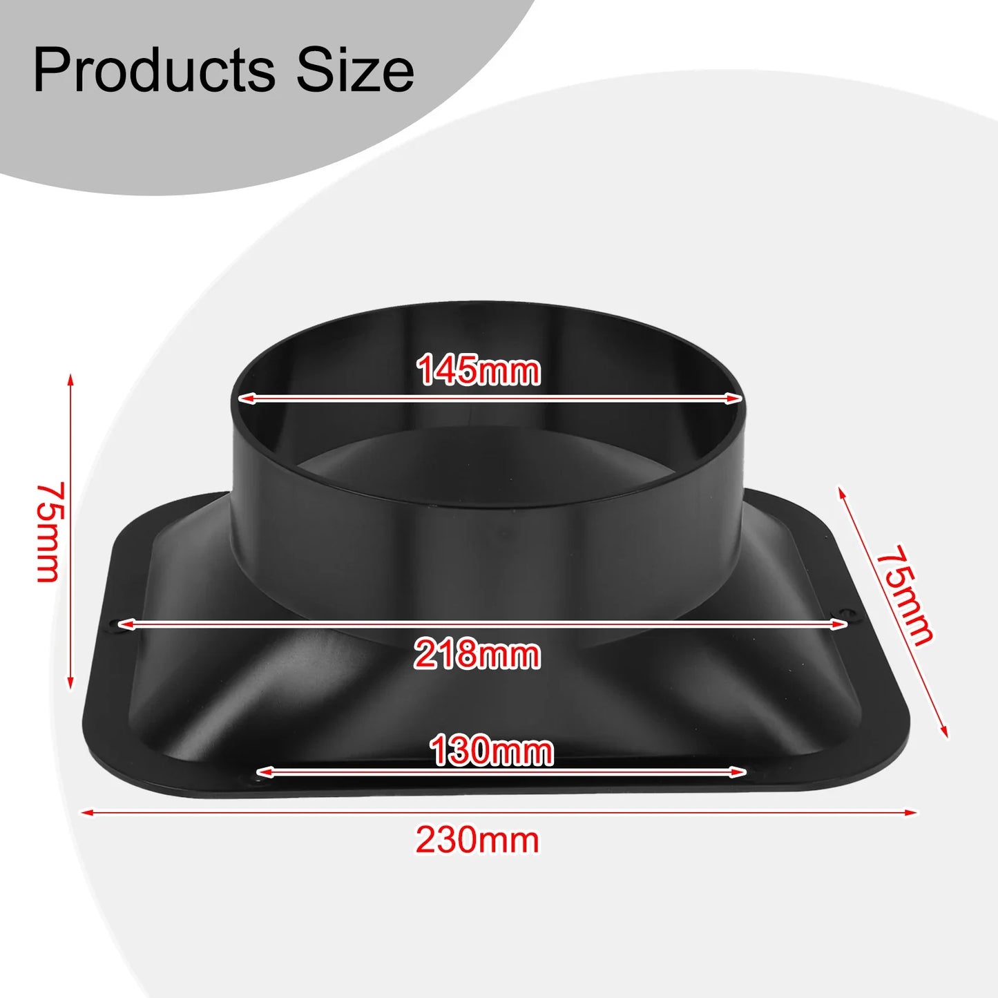 Long Duct Fan Hose Adapter – Wall Flange Vent Connector for Kitchen Hood & Exhaust Air Ventilation Pipe