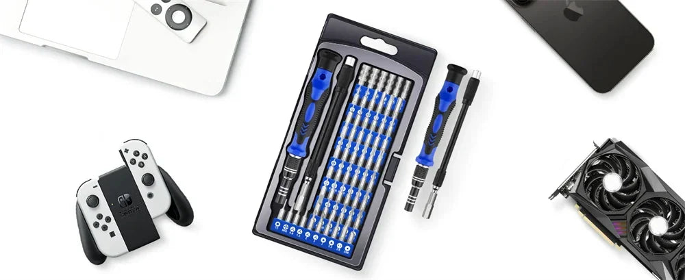 62-in-1 Precision Screwdriver Set – Magnetic Torx, Phillips, Hex Bits with Flexible Shaft, Repair Tools for iPhone, Xiaomi, PC