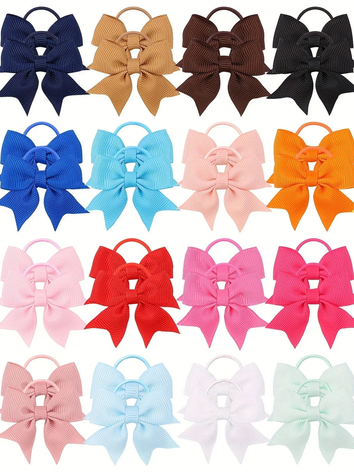 20/30/40pcs Babies Tiny 2-Inch Hair Bows Rubber Bands – Ponytail Holders for Baby Girls & Infants Hair Accessories