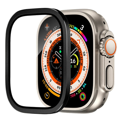 Tempered Glass Screen Protector for Apple Watch Ultra 2 49mm – Anti-Scratch HD Full Film with Metal Bumper, iWatch Ultra Accessories