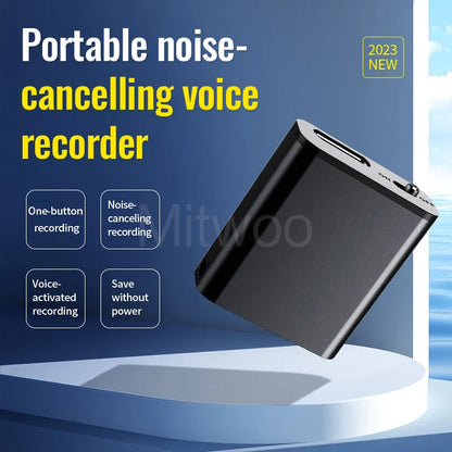 Mini Portable Voice Recorder – Intelligent Voice-Activated HD Audio Recorder with Noise Reduction, MP3 Player, Magnet & OTG